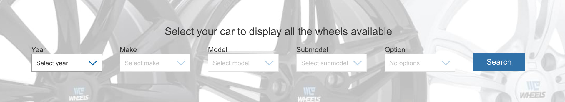 Search engine bar that shows year, make, model, submodel option to search. Search engine bar that shows year, make, model, submodel option to search.